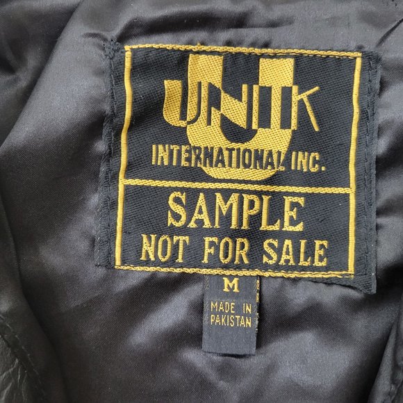 Unik International Black Leather Jacket Showroom Sample - Picture 2 of 7